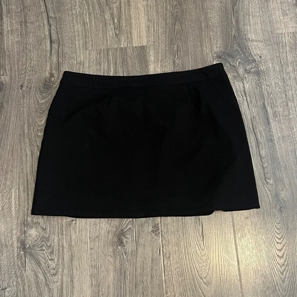 Kate Park Black Skort Womens PXL Stretch Mini Skirt Built-in Shorts & Pockets